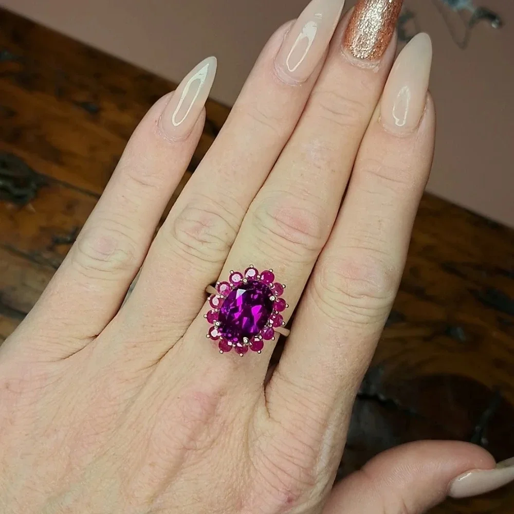 Color Change Sapphire & Natural Ruby Ring.